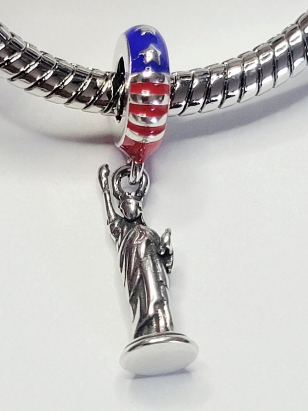 NWT For Pandora Charm Bracelet 3D Statue of Liberty Dangle Charm America 250